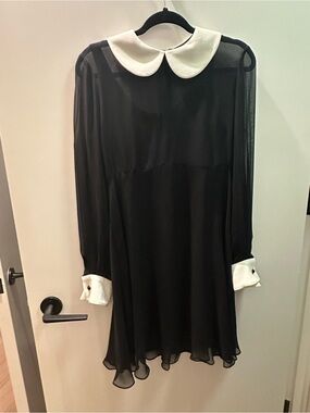 Neiman Marcus Black Dress with White Label Detail
